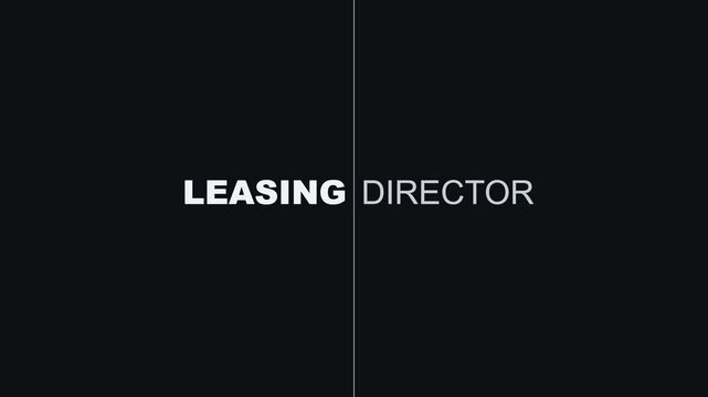 Leasing director title card for corporate real estate and property management presentations animation 4k
