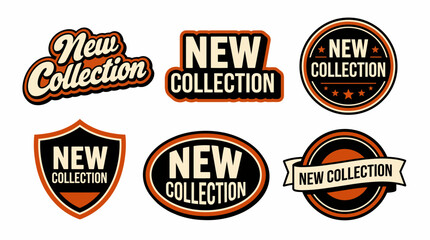Obraz premium This image features bold 'New Collection' logo designs that capture elegance and modernity, perfect for promoting fresh offers and product line launches.