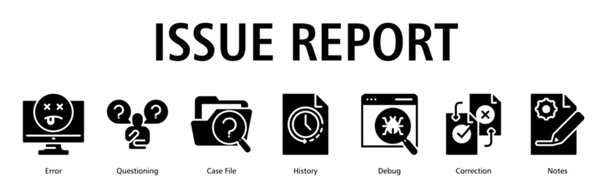 Issue Report Web Banner web banner icon vector illustration