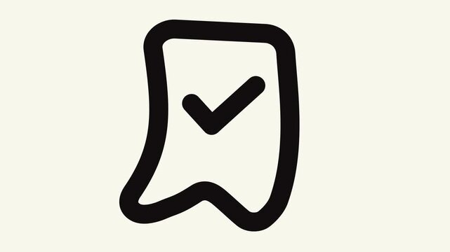 bookmark checkmark animation outline icon