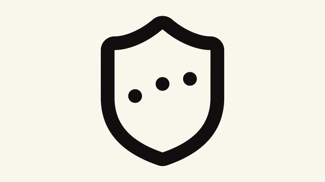 ellipsis in shield animation outline icon