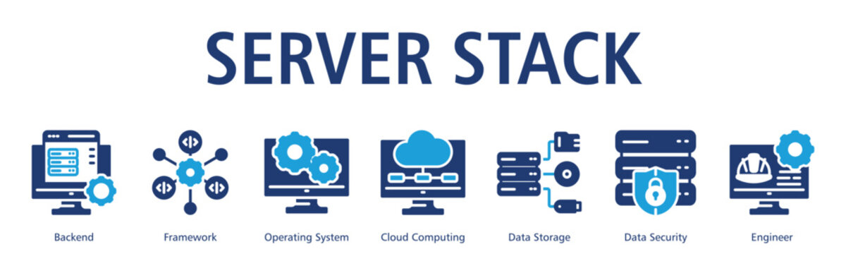 Server Stack Web Banner web banner icon vector illustration