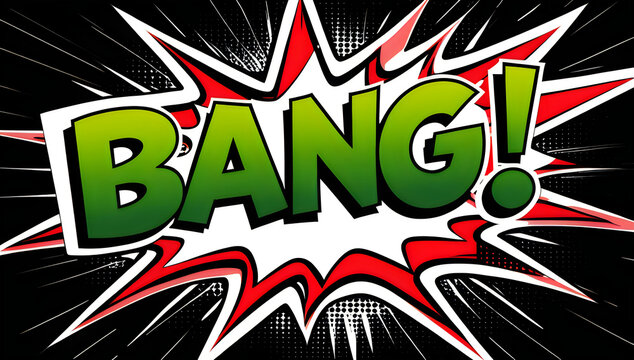 Comic book style bang explosion speech bubble illustration