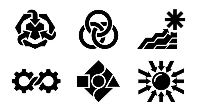 Abstract connectivity and systematic growth icons.