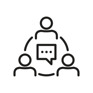 Group communication line icon isolated on white background