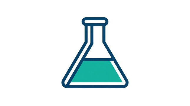 Laboratory conical flask icon. Scientific glassware symbol for chemistry and research.