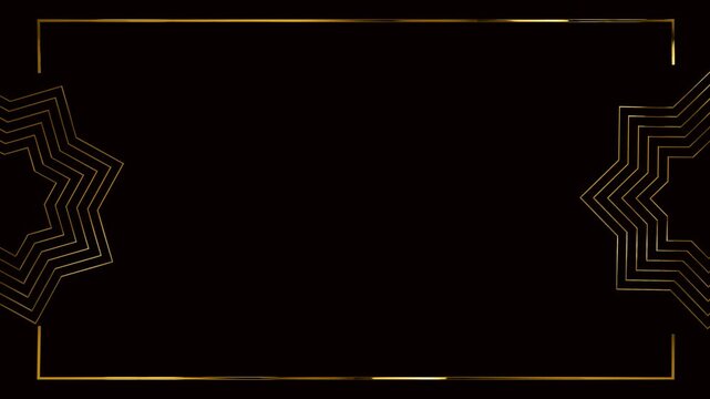 luxury golden star frame on the alpha channel background