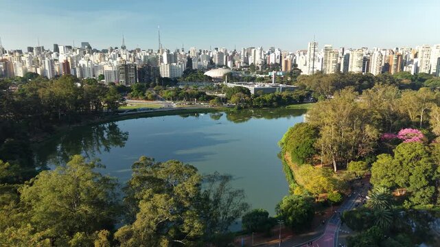 Aerial view of Ibirapuera Par in S&atilde;o Paulo, Brazil