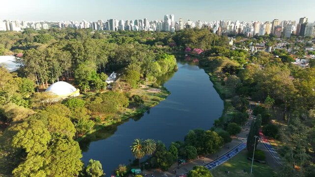Aerial view of Ibirapuera Par in S&atilde;o Paulo, Brazil