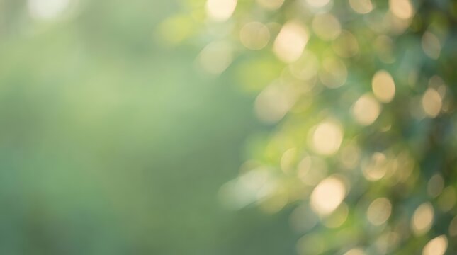 An abstract and soft background wallpaper created with green bokeh blur and defocused lights creating a dreamy and atmospheric visual effect. green bokeh blur defocused abstract soft lights