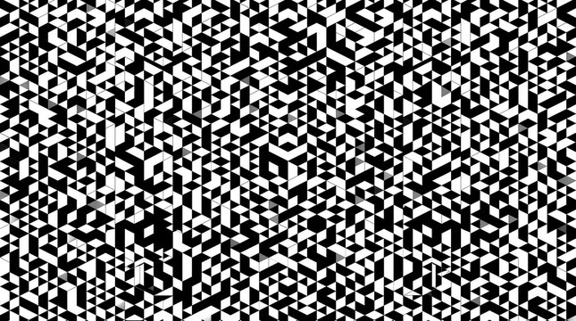 Optical Illusion Monotone Isometric Cube Grid