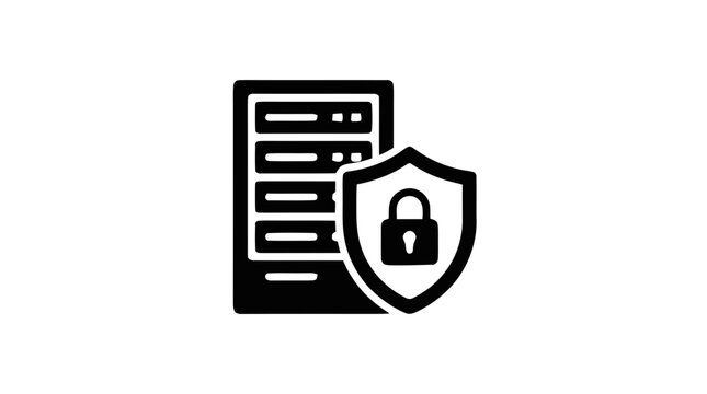 Vector illustration of server security icon on a transparent background
