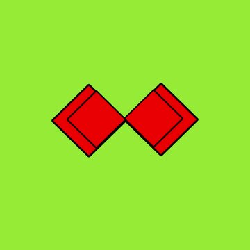 Four overlapping red squares creating abstract animation rotation geometric shape green minimalist rotation geometric shape green minimalist