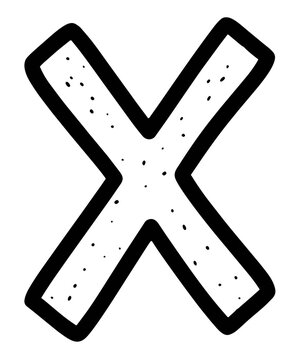 Hand-Drawn Cross Symbol: A Bold and Expressive Design Element.