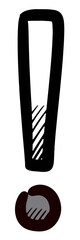 Naklejka premium Hand-Drawn Exclamation Point with Bold Outline and Shaded Details.