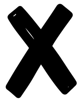 Bold Black X Mark: A Simple and Striking Visual Element.
