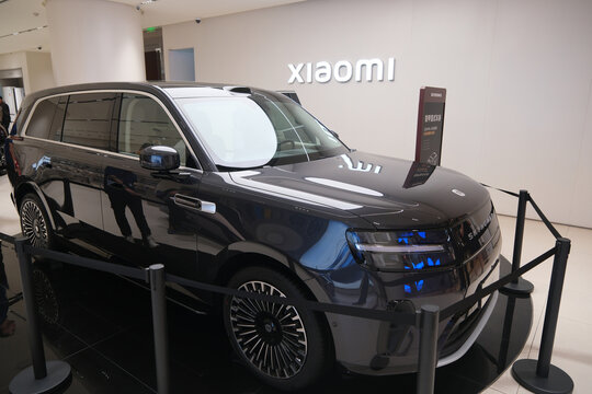 Shanghai,China-August 1st 2026: Xiaomi SKYNOMAD N90 electric SUV on display inside a Xiaomi store.