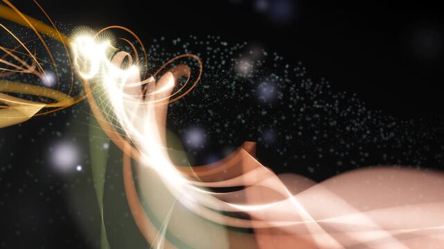 A radiant, ethereal figure emerging from a burst of light against a dark