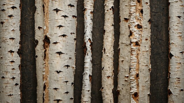 Modern design featuring the bark of birch tree - Generative AI