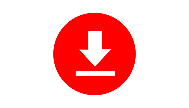 Red circle with downward arrow pointing to horizontal line on transparent background.