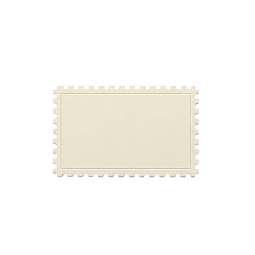 Blank perforated stamp shape isolated on transparent background