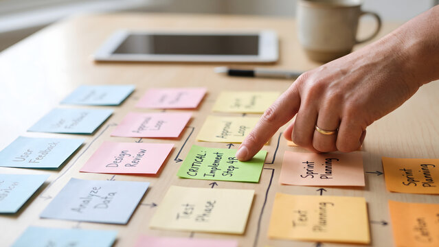 Agile Project Management with Sticky Notes and a Tablet
