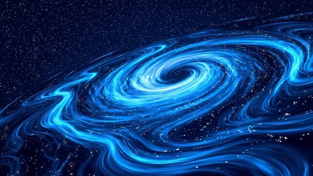 Blue spiral galaxy with stars