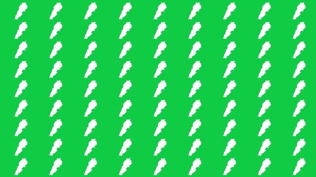 Lebanon map pattern scrolling perfect 15 second loop with green background
