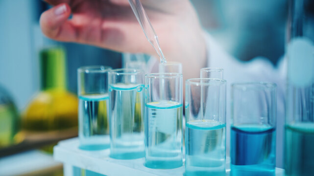 Scientist or researchers working in science laboratory, medical technology research work, science laboratory research and development concept.