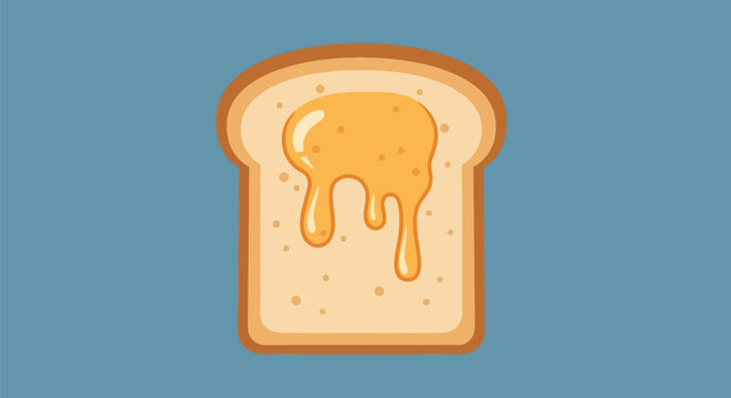 Slice of toasted bread with dripping golden honey