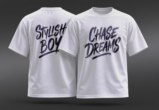 White T-Shirt Mockup Front and Back View