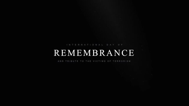 Cinematic Remembrance Title Text Somber Dark Minimalist Background with Light Rays Social Media Content Tribute Memorial Animation Documentary Intro Graphic