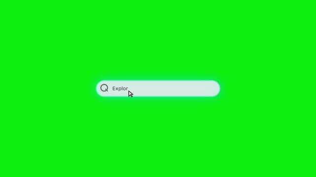 Modern search input field on green background with cursor blinking