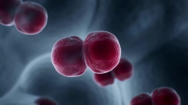 Neisseria bacteria dividing in high detail 3d medical animation clip with realistic lighting scientific division intricate surface showcases close animation
