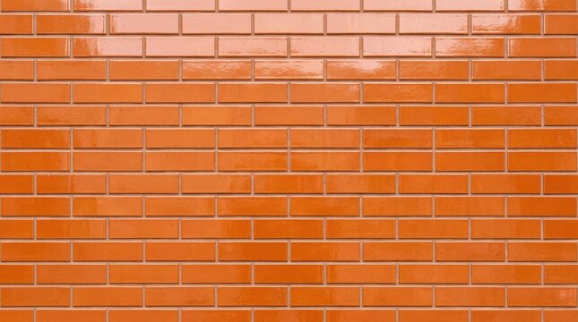 Close-up of Red Brick Wall with Horizontal Pattern and Texture for Architectural Design Background.