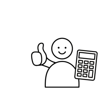 Person with calculator and thumbs up