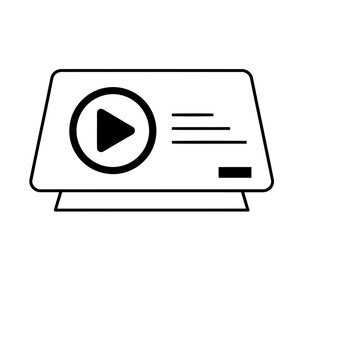 Play button icon on screen