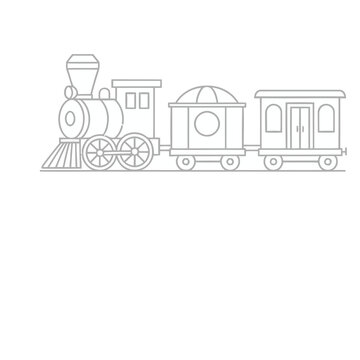 Simple Line Art Train