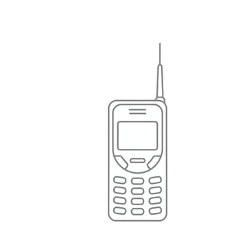 Vintage mobile phone outline