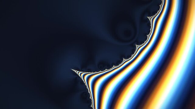 Mandelbrot Fractal Zoom Motion Background Seamless Loop in calm blue tones