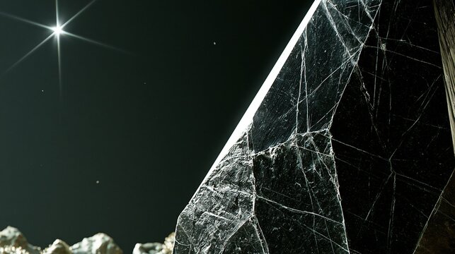 Modern background of black obsidian with smooth glossy sheen