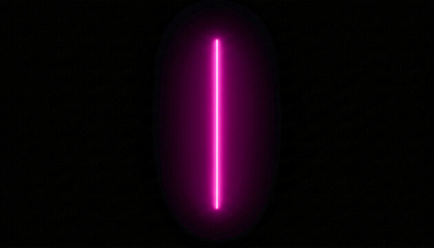 Single vertical neon light bar glowing bright pink on black backdrop.