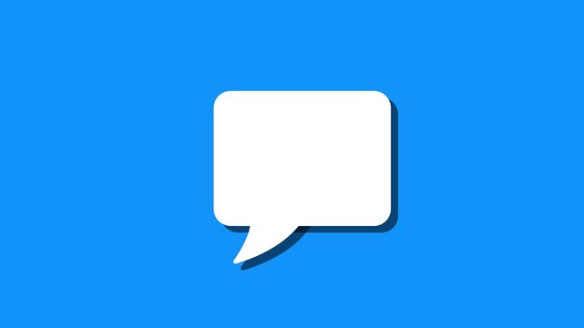 Chat Message Icon Animation on Blue Background