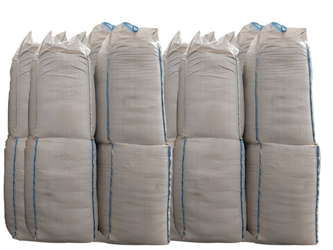 Chemical fertilizer Urea Stockpile white jumbo-bag Large ammonia nitrate in waiting for shipment is placed in the warehouse. Transport for farmers