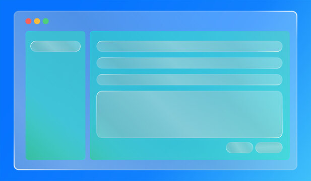 Modern liquid glass new mail message user interface with responsive layout design email compose window mockup for web applications and desktop and mac or macbook
