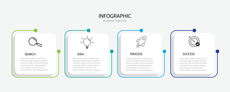 modern design template for infographic vector abstract element for business. Strategy in stages. Steps of development, teamwork, concept. Graph diagram, presentation template infographics with 4 