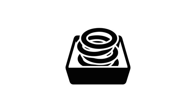 Vector illustration of stack of rings in a container, on a transparent background