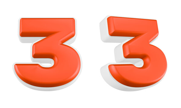 3D stylized representation of the number three