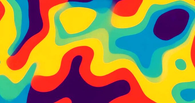 Vibrant Abstract Topographic Background with Layered Colorful Fluid Shapes.