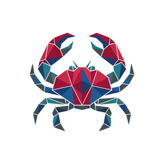 Fototapeta premium Geometric Low Poly Crab Illustration